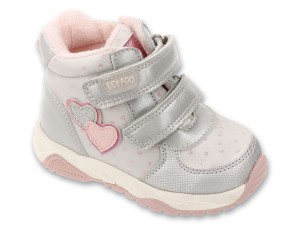 Buty-jesienne-dziewczece-Befado-ICE-HEART-srebrno-rozowe-z-serduszkami.jpg