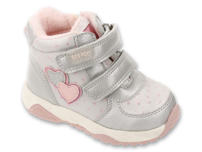 Buty-jesienne-dziewczece-Befado-ICE-HEART-srebrno-rozowe-z-serduszkami.jpg