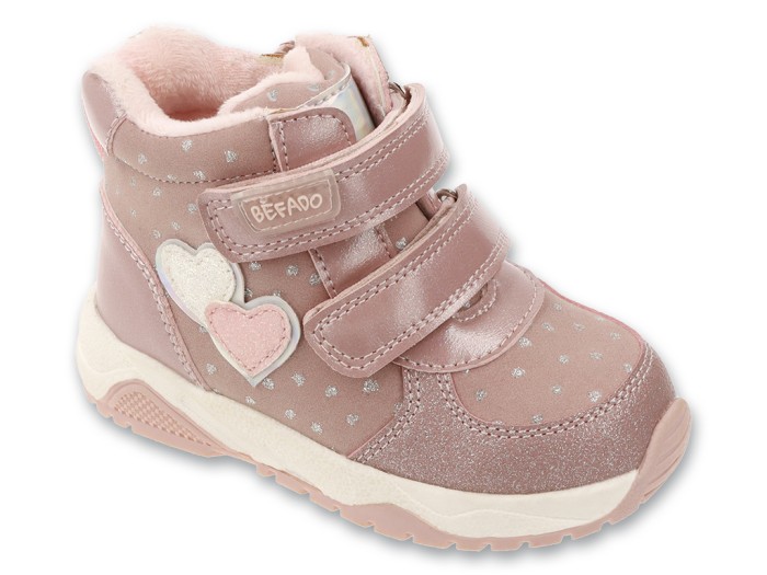 Rozowe-buty-jesienne-dziewczece-Befado-ICE-HEART-z-ozdobnymi-serduszkami-i-polyskujacymi-detalami.jpg