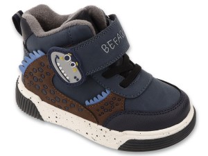 Chlopiece-buty-jesienne-Befado-granatowe-z-motywem-dinozaura-i-brazowymi-detalami.jpg