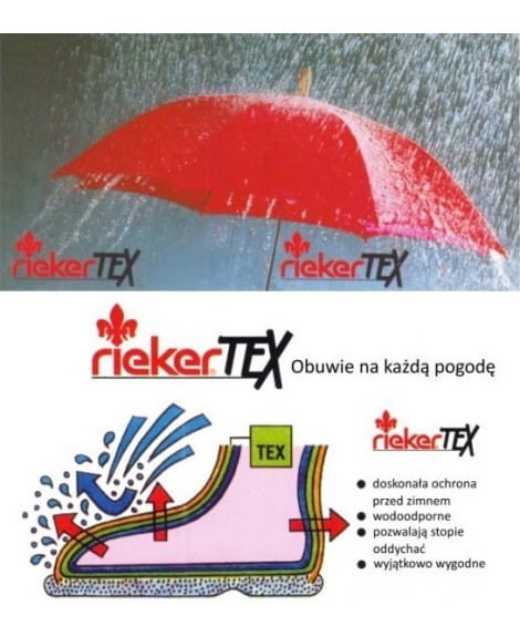 Rieker 98251 botki damskie wodoodporne membrana nieprzemakalna Rieker TEX
