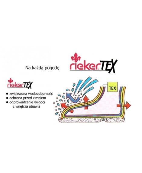 Rieker 98251 botki damskie wodoodporne membrana nieprzemakalna Rieker TEX
