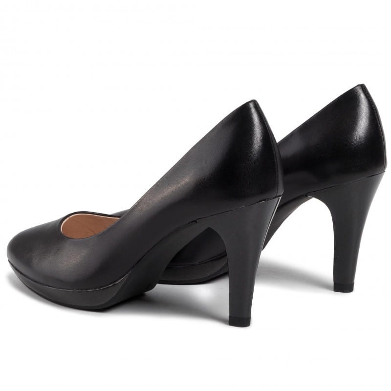 Caprice obuwie wizytowe skórzane szpilki czarne Caprice 9-22414 Black
