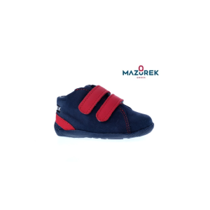 Mazurek 264 skórzane pierwsze buciki dziecięce półbuty chłopięce na rzepy