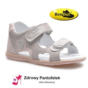 RenBut 11-1448 skórzane pierwsze sandały dziecięce na rzepy 11-1448 0946 PUDROWY RÓŻ