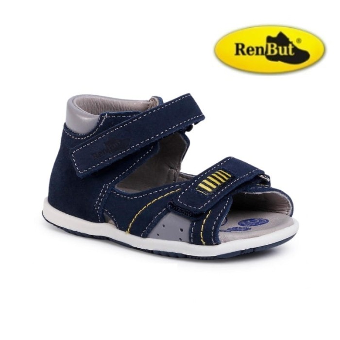 RenBut 11-097  skórzane sandały dziecięce na rzepy 11-097 0534 GRANAT