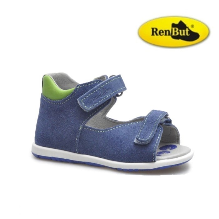 RenBut 11-1545 skórzane sandały dziecięce na rzepy 11-1545 JEANS