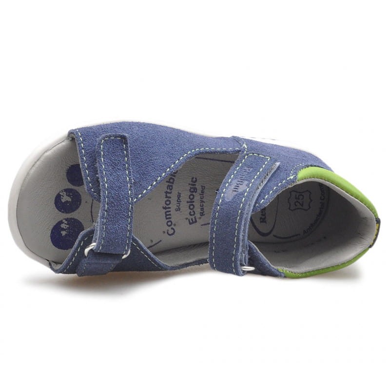 RenBut 11-1545 skórzane sandały dziecięce na rzepy 11-1545 JEANS
