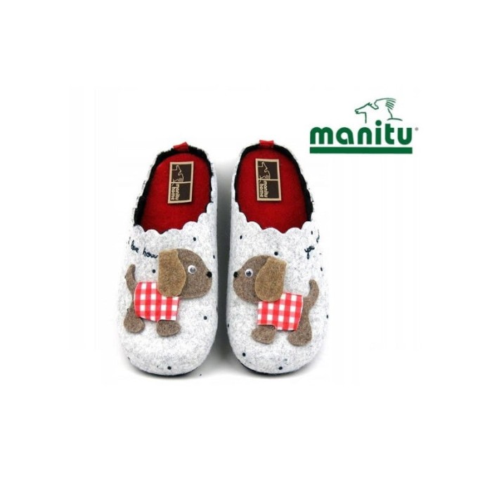 Manitu 320050 filcowe kapcie zdrowotne damskie z wyciągana wkładką