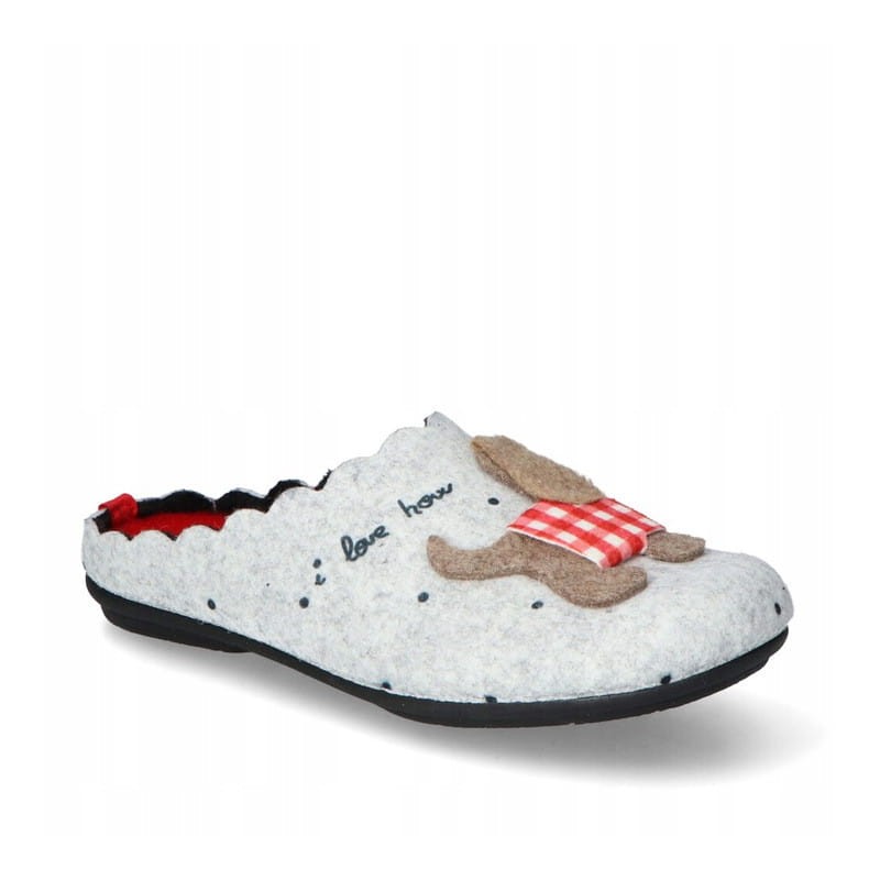 Manitu 320050 filcowe kapcie zdrowotne damskie z wyciągana wkładką