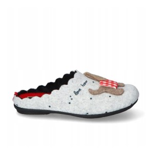 Manitu 320050 filcowe kapcie zdrowotne damskie z wyciągana wkładką