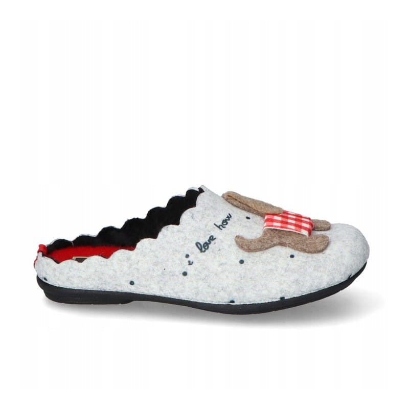 Manitu 320050 filcowe kapcie zdrowotne damskie z wyciągana wkładką