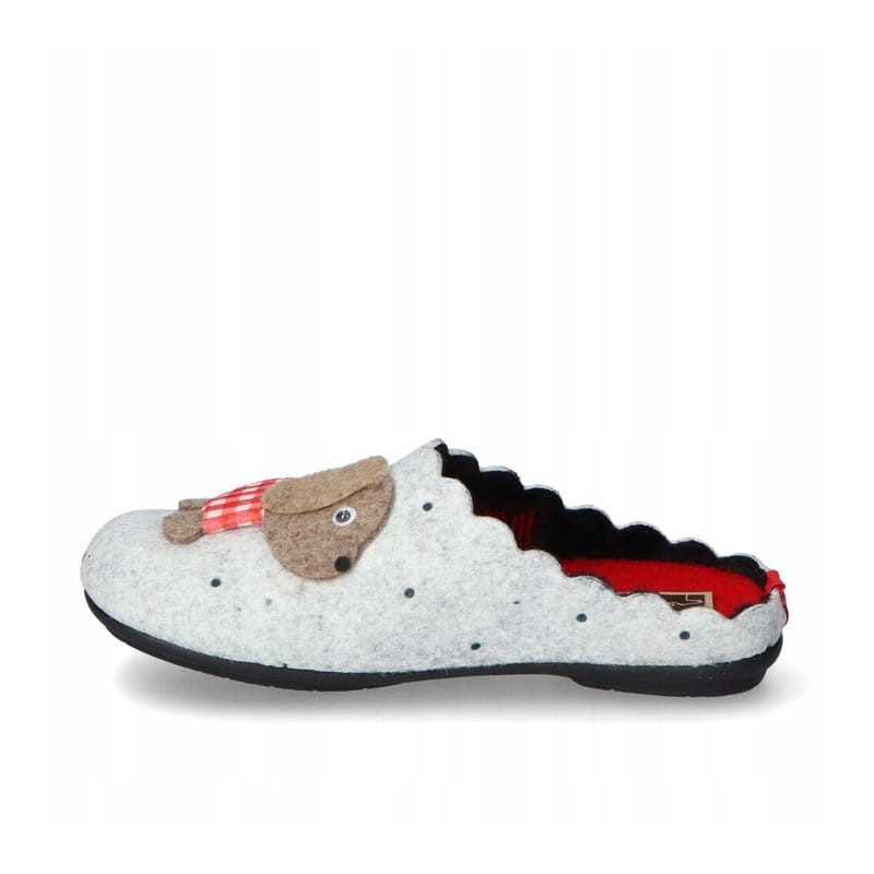 Manitu 320050 filcowe kapcie zdrowotne damskie z wyciągana wkładką