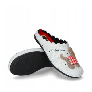 Manitu 320050 filcowe kapcie zdrowotne damskie z wyciągana wkładką