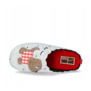 Manitu 320050 filcowe kapcie zdrowotne damskie z wyciągana wkładką