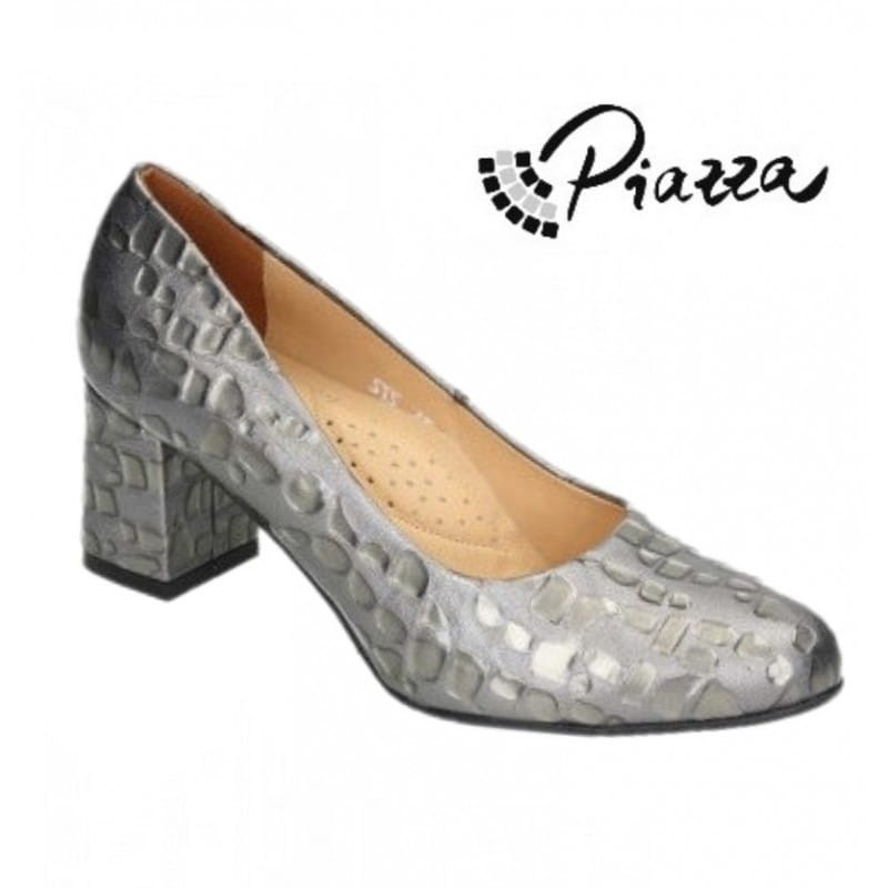 Piazza 930003 skórzane czółenka damskie 930003-09 POPIEL