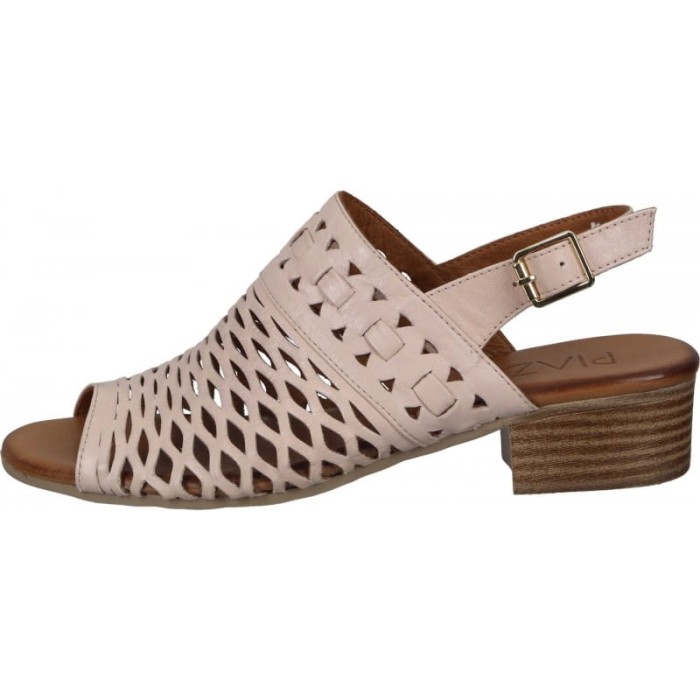 Piazza 910055-42 skórzane sandały damskie ażurowe pastelowe