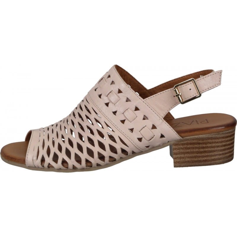 Piazza 910055-42 skórzane sandały damskie ażurowe pastelowe