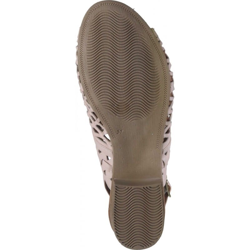 Piazza 910055-42 skórzane sandały damskie ażurowe pastelowe