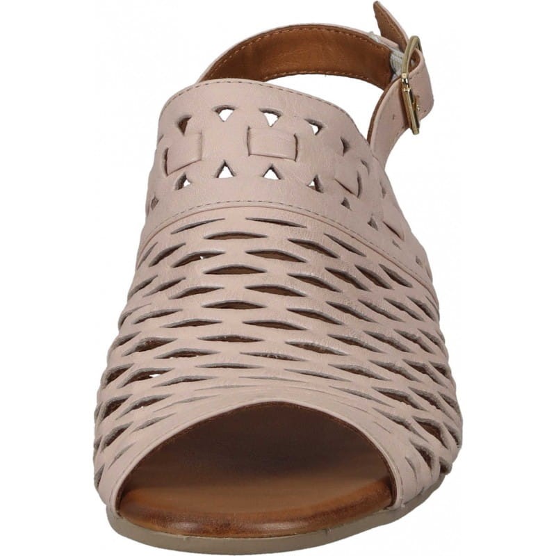 Piazza 910055-42 skórzane sandały damskie ażurowe pastelowe