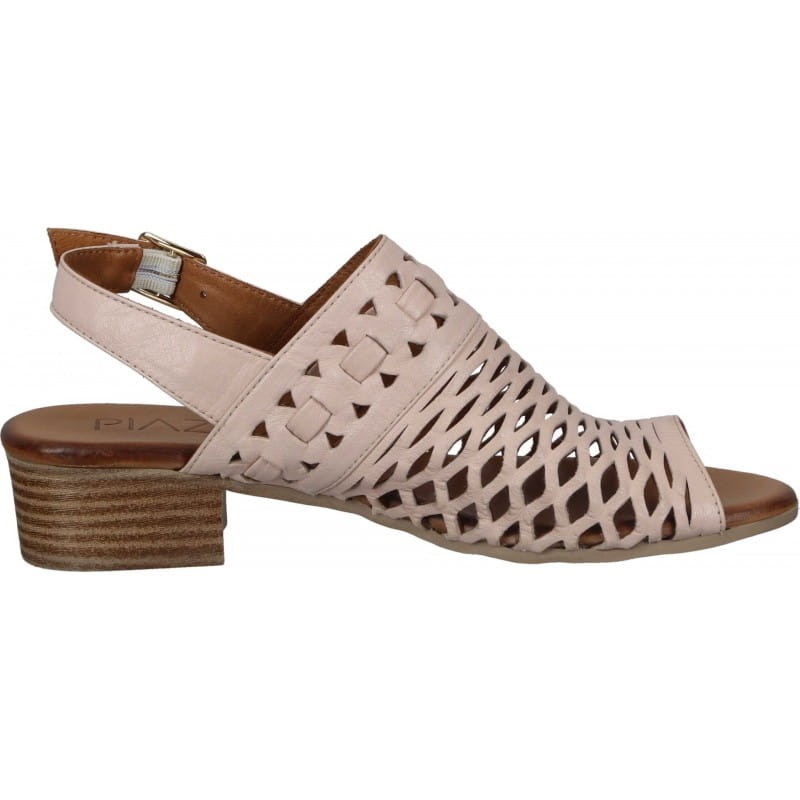 Piazza 910055-42 skórzane sandały damskie ażurowe pastelowe