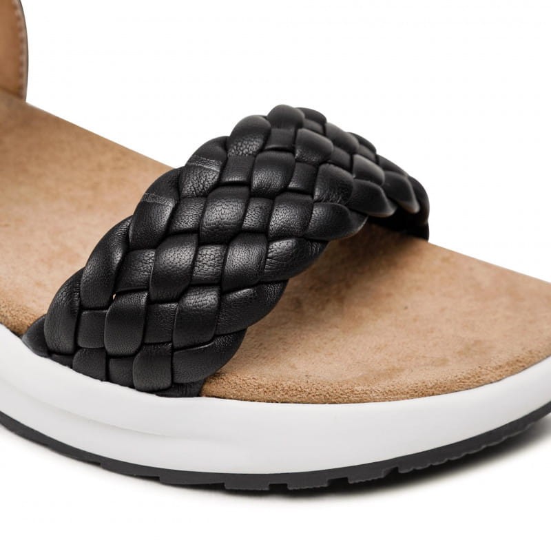 Caprice 28717 Skórzane sandały damskie na ostrogę piętową