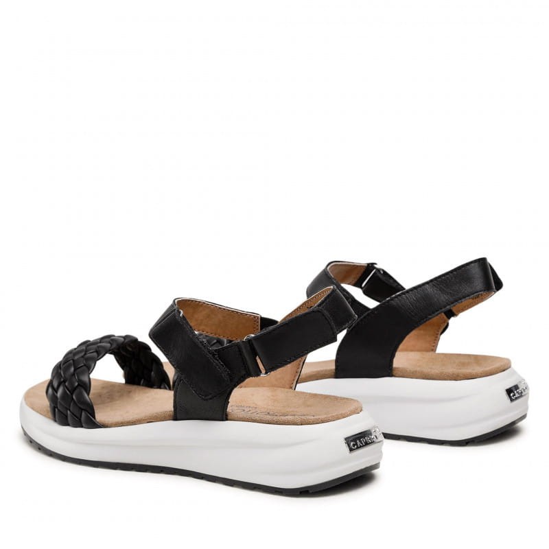 Caprice 28717 Skórzane sandały damskie na ostrogę piętową