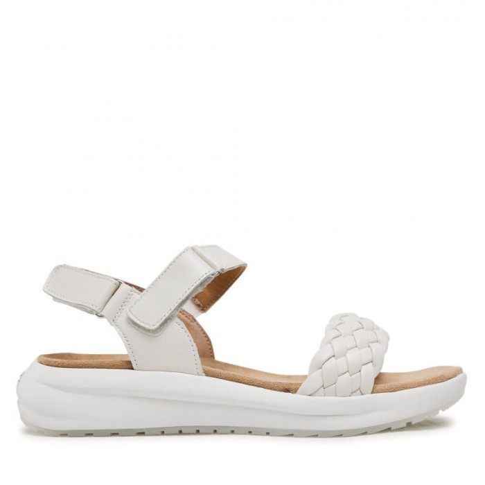 Caprice 28717 Skórzane sandały damskie na ostrogę piętową miękką piętą