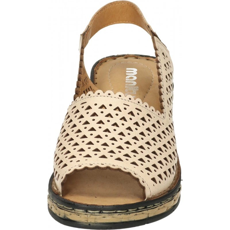 MANITU 910122 skórzane sandały damskie ażurowe