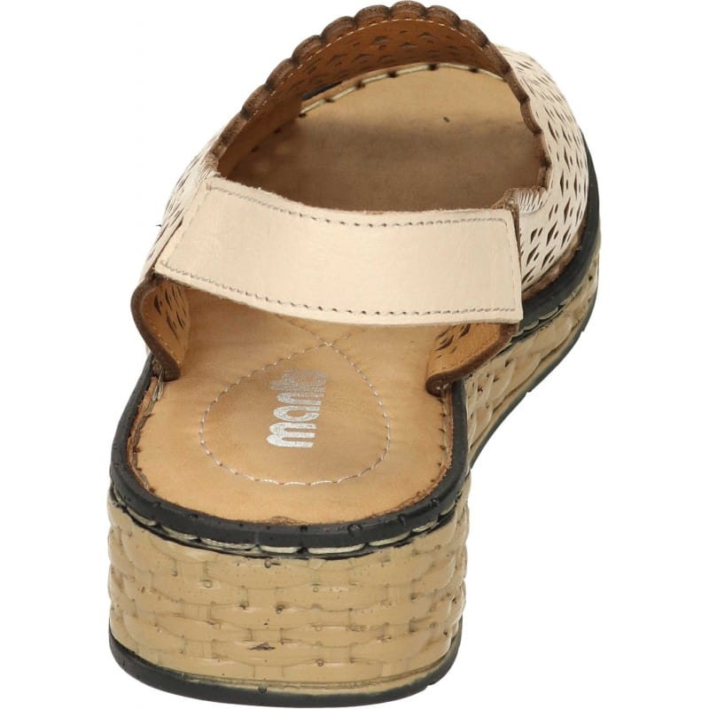 MANITU 910122 skórzane sandały damskie ażurowe