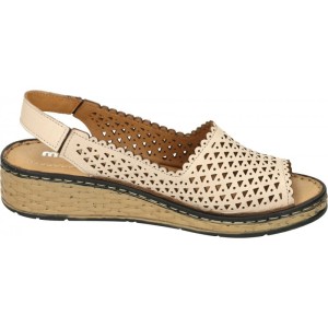 MANITU 910122 skórzane sandały damskie ażurowe