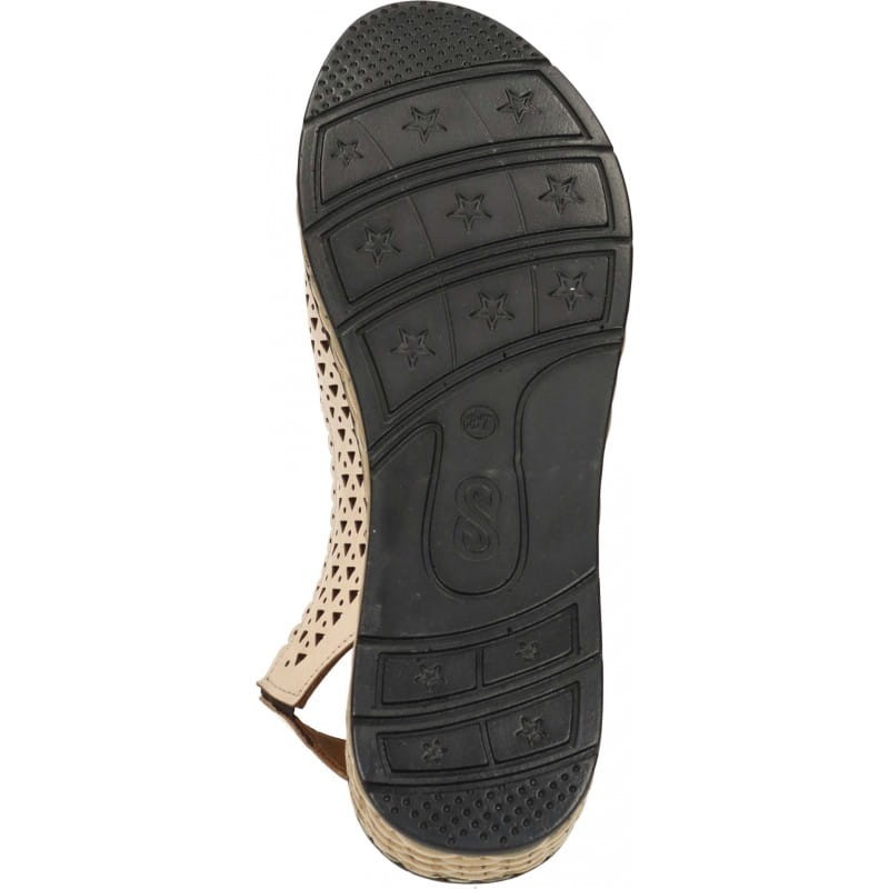 MANITU 910122 skórzane sandały damskie ażurowe