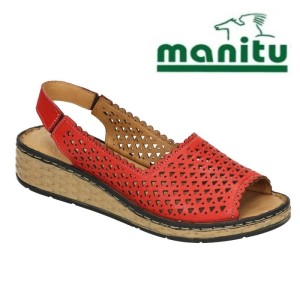 MANITU 910122 skórzane sandały damskie ażurowe Manitu 910122-04
