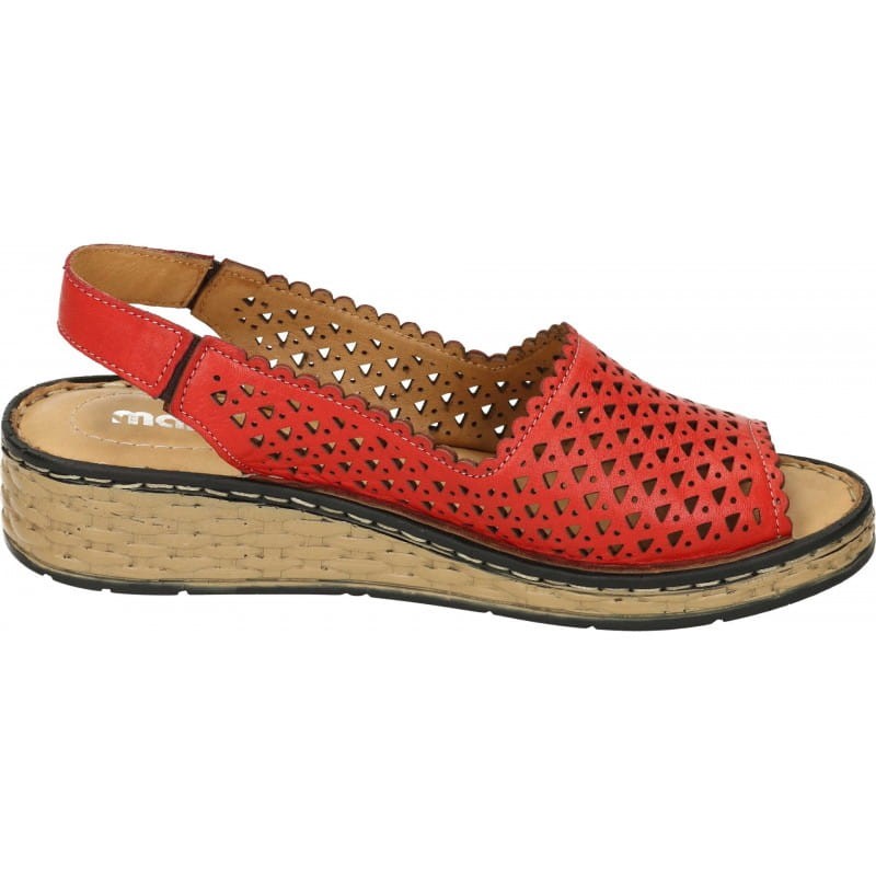 MANITU 910122 skórzane sandały damskie ażurowe Manitu 910122-04