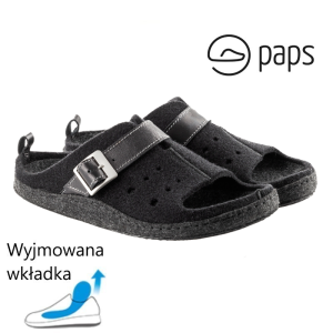 Paps damskie obuwie domowe model ME 1050 czarne buty do wkładek ortopedycznych np. Vasyli