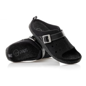 Paps damskie obuwie domowe model ME 1050 czarne buty do wkładek ortopedycznych np. Vasyli