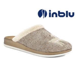 Inblu kapcie domowe damskie inblu CT000034 pantofle z reniferem w szkocką kratę