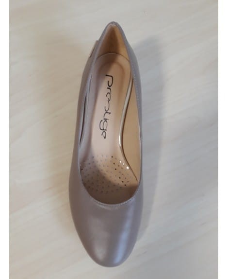 Klasyczne czółenka skórzane damskie PRESTIGE 870 beżowe