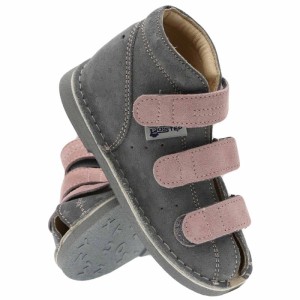Postęp buty dziecięce do wkładek ortopedycznych  profilaktyczne kapcie BOLO POPIEL GWIAZDKI 23-BD195-0616