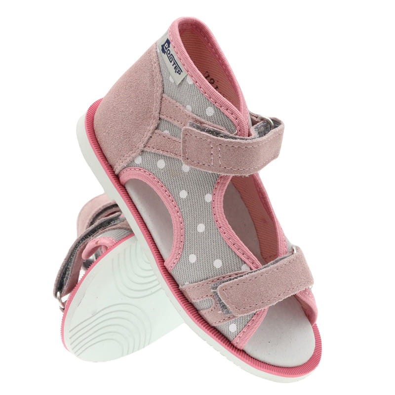 Postęp dziecięce buty profilaktyczne buty do wkładek MAJA 191 1628 POPIEL KROPKI