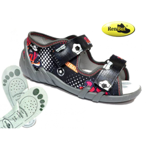 RenBut kapcie dziecięce do przedszkola z wkładką skórzaną PIŁKA