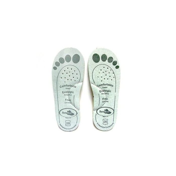 RenBut kapcie dziecięce do przedszkola do szkoły z wkładką skórzaną z białą podeszwą