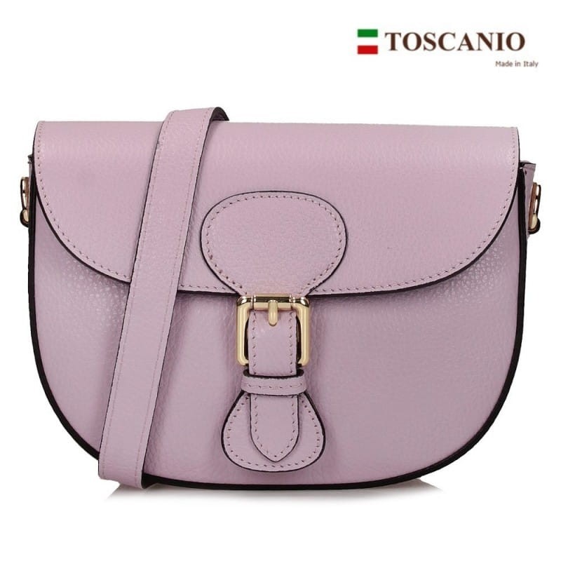 Skórzana torebka damska Toscanio TOS E28 lawendowa