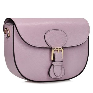 Skórzana torebka damska Toscanio TOS E28 lawendowa