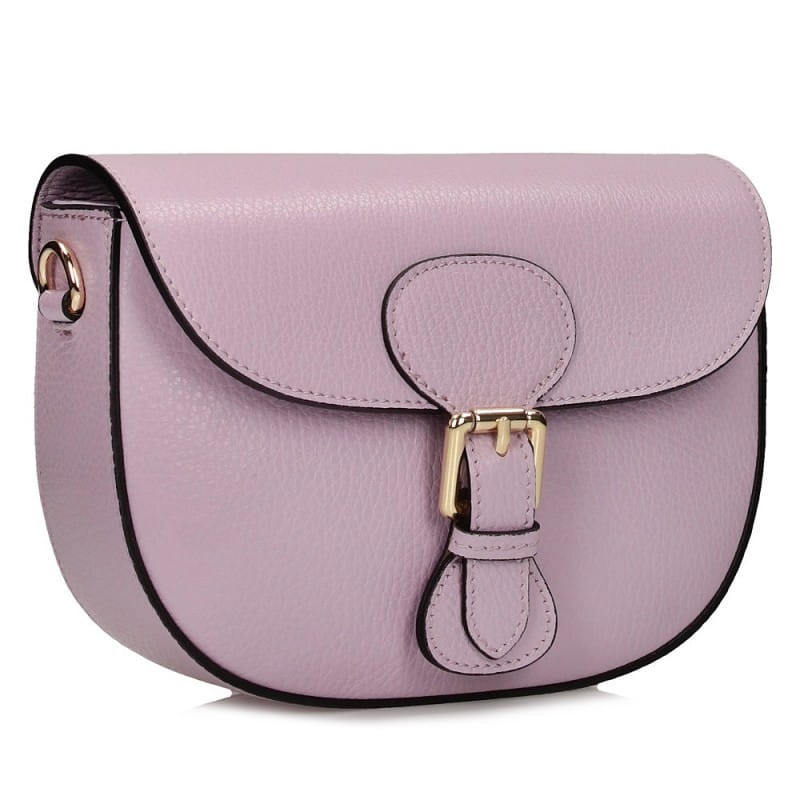 Skórzana torebka damska Toscanio TOS E28 lawendowa