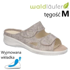 Waldlaufer 811503 klapki skórzane damskie tęgość M obuwie na spuchnięte nogi