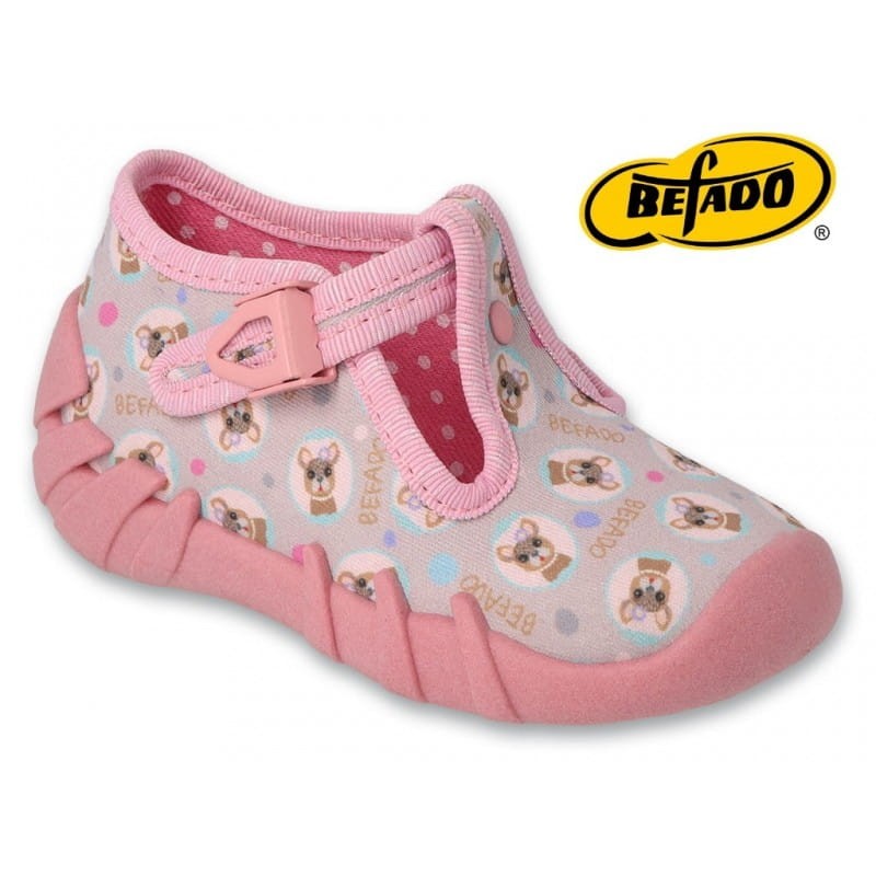 Befado 110N485 pierwsze buty kapcie dziecięce dla dziewczynki  Befado 110 N 485