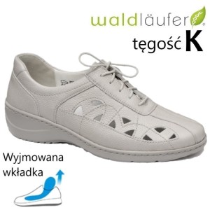 Waldlaufer 607009 skórzane półbuty damskie popiel buty do wkładek