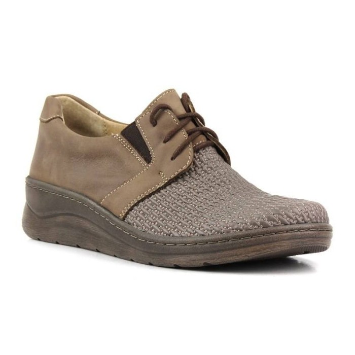 Profilaktyczno zdrowotne półbuty damskie ze stretchem obuwie na haluksy HELIOS 383