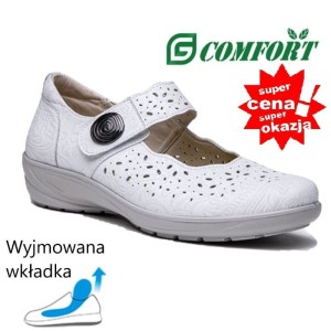 G-Comfort P-9528 półbuty skórzane damskie buty na haluksy i do wkładek ortopedycznych P-9528